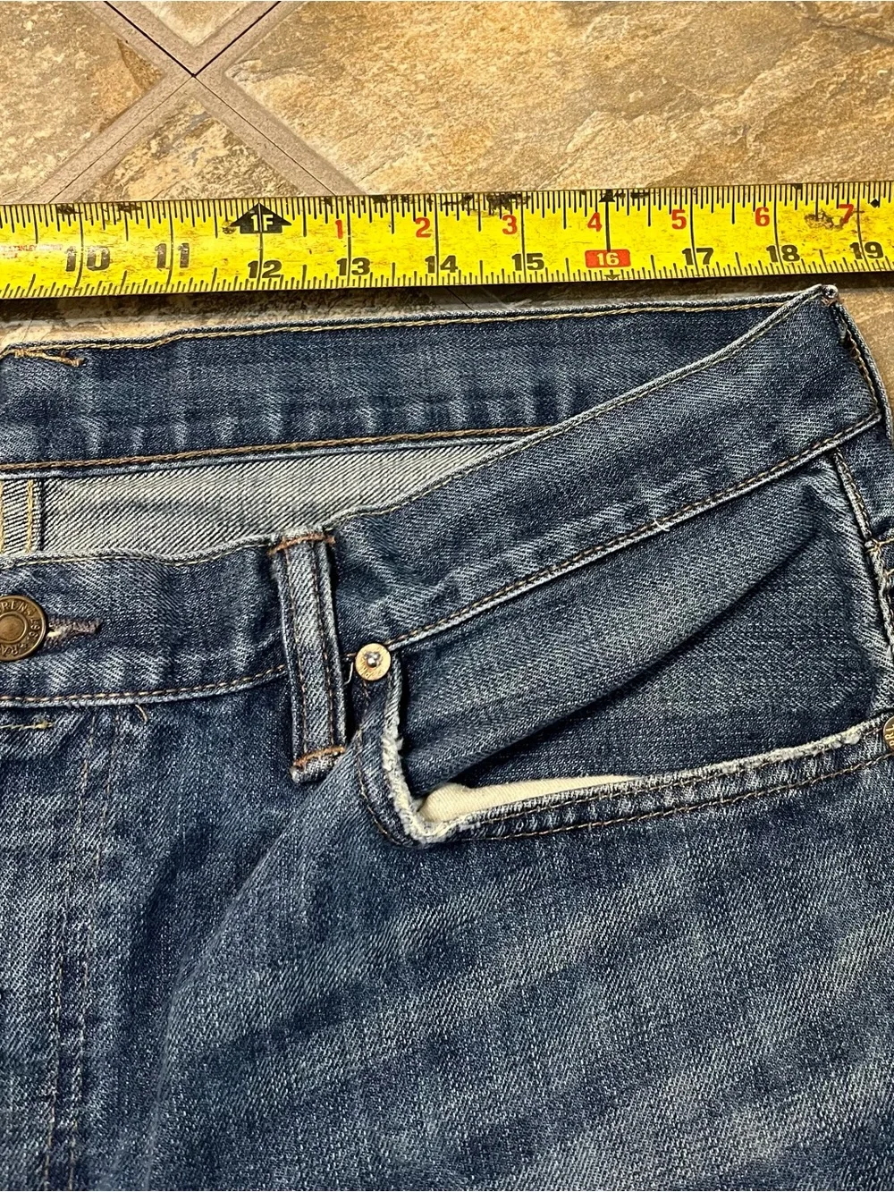 Polo Ralph Lauren Vintage 67 Blue Jeans Mens 36x32 Dark Wash Denim